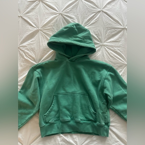 Aritzia TNA cozy fleece boyfriend hoodie 2XS in green - Picture 2 of 4